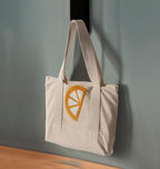 Limon Desenli Bez Keten Omuz Çantası, Plaj Çantası, İşlemeli El ve Kol Çantası %100 Pamuk 36x29 cm (Kopya)