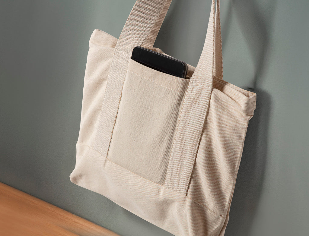 Ayıcık Desenli Bez Keten Omuz Çantası, Plaj Çantası, İşlemeli El ve Kol Çantası %100 Pamuk 36x29 cm