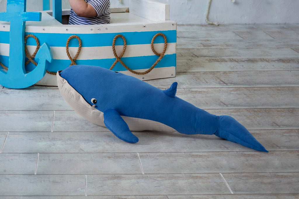 Büyük Balina Peluş Oyuncak – Yumuşak Dolgulu, Dekoratif Peluş Minder