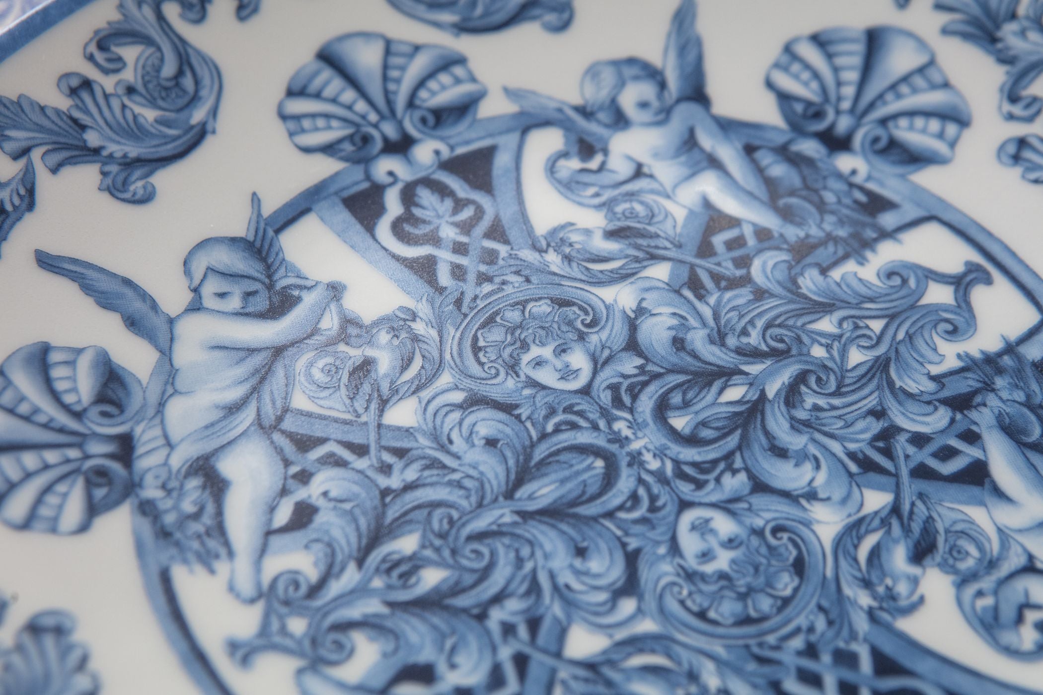 Çini Mavi Full Sofra Tekstili Takımı - Bahçe Desenli Saçaklı Sofra Seti