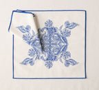 Çini Mavi Full Sofra Tekstili Takımı - Bahçe Desenli Saçaklı Sofra Seti