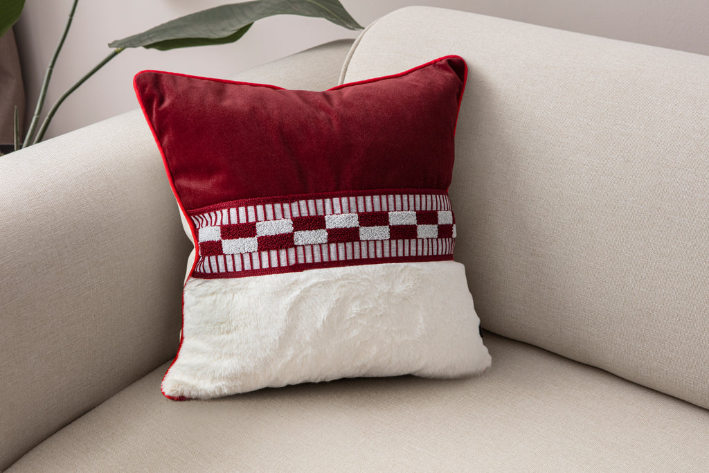 Dekoratif Kırlent – Peluş Alt Yüzeyli, Kadife Üst Yüzeyli Modern Tasarım