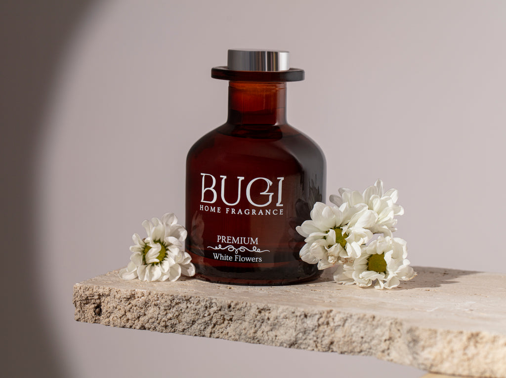 White Flowers Ev Oda Ortam Kokusu, Çubuklu Oda Kokusu Beyaz Çiçekler Çiçeği, Yoğun Esanslı ve Kalıcı Oda Parfümü, Salon, Ofis, Ev, Yatak Odası ve Banyo için Büyük Boy Çubuklu Oda Kokusu