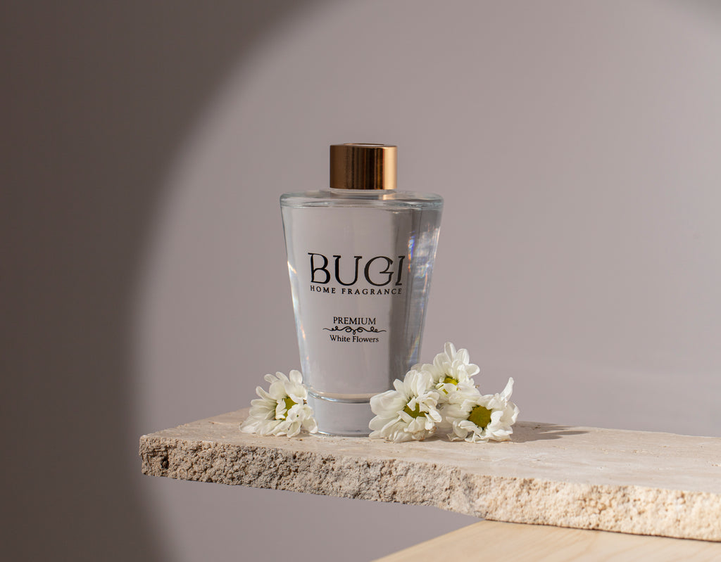 White Flowers Ev Oda Ortam Kokusu, Çubuklu Oda Kokusu Beyaz Çiçekler Çiçeği, Yoğun Esanslı ve Kalıcı Oda Parfümü, Salon, Ofis, Ev, Yatak Odası ve Banyo için Büyük Boy Çubuklu Oda Kokusu