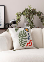 Comfort Punch Desenli Kırlent Kılıfı Kare Dekoratif Bohem Nakışlı Yastık Kılıfı