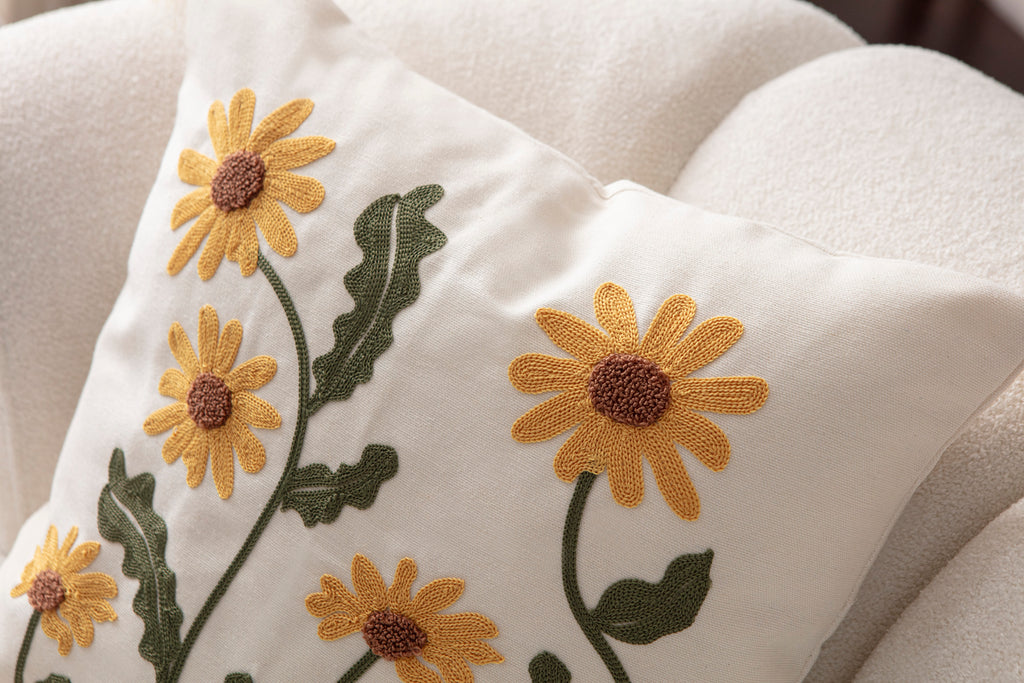 Comfort Punch Desenli Kırlent Kılıfı Kare Dekoratif Bohem Nakışlı Yastık Kılıfı