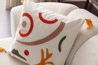 Comfort Punch Desenli Kırlent Kılıfı Kare Dekoratif Bohem Nakışlı Yastık Kılıfı