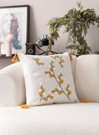 Comfort Punch Desenli Kırlent Kılıfı Kare Dekoratif Bohem Nakışlı Yastık Kılıfı