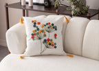 Comfort Punch Desenli Kırlent Kılıfı Kare Dekoratif Bohem Nakışlı Yastık Kılıfı