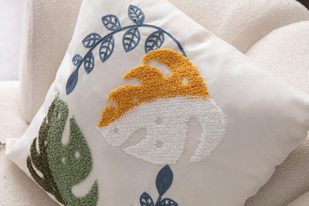 Comfort Punch Desenli Kırlent Kılıfı Kare Dekoratif Bohem Nakışlı Yastık Kılıfı