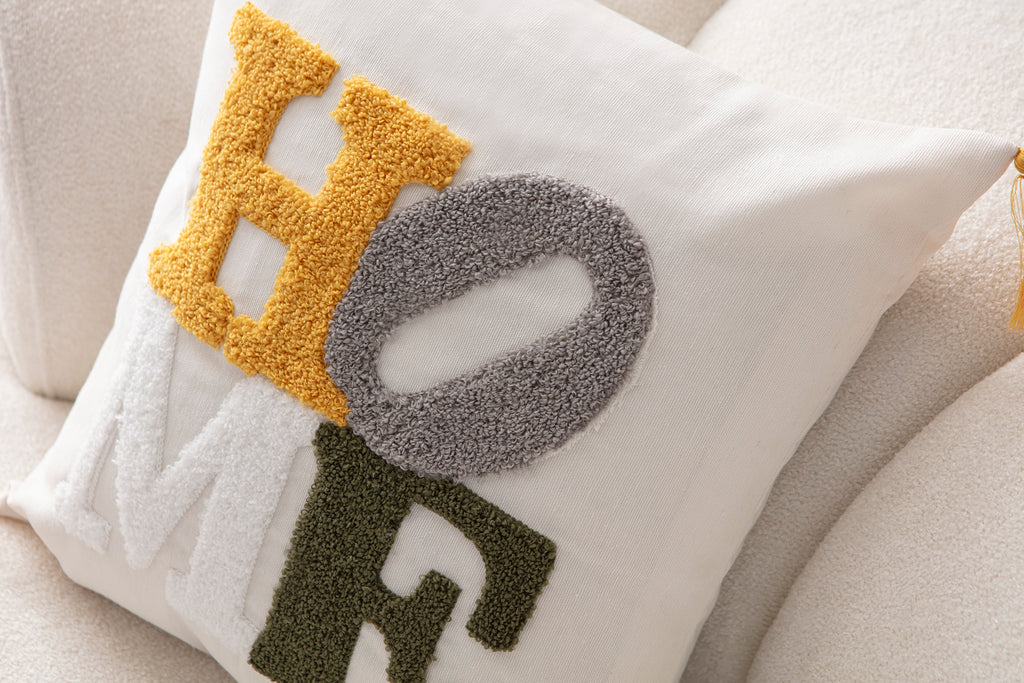 Comfort Punch Desenli Kırlent Kılıfı Kare Dekoratif Bohem Nakışlı Yastık Kılıfı