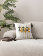 Comfort Punch Desenli Kırlent Kılıfı Kare Dekoratif Bohem Nakışlı Yastık Kılıfı