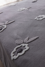 Sera Çiçek Desenli Yatak Örtüsü Takımı – Çift Kişilik, Yumuşak Dokulu, Şık Nakışlı Model