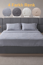 Lora Nakış Detaylı Yatak Örtüsü Takımı – Çift Kişilik, Yumuşak Dokulu, Şık Nakışlı Model