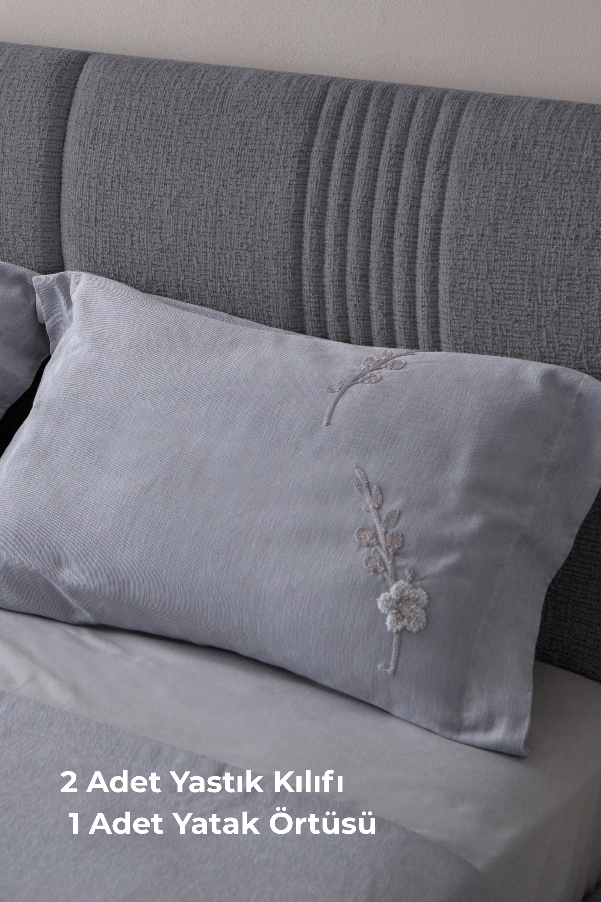 Lora Nakış Detaylı Yatak Örtüsü Takımı – Çift Kişilik, Yumuşak Dokulu, Şık Nakışlı Model