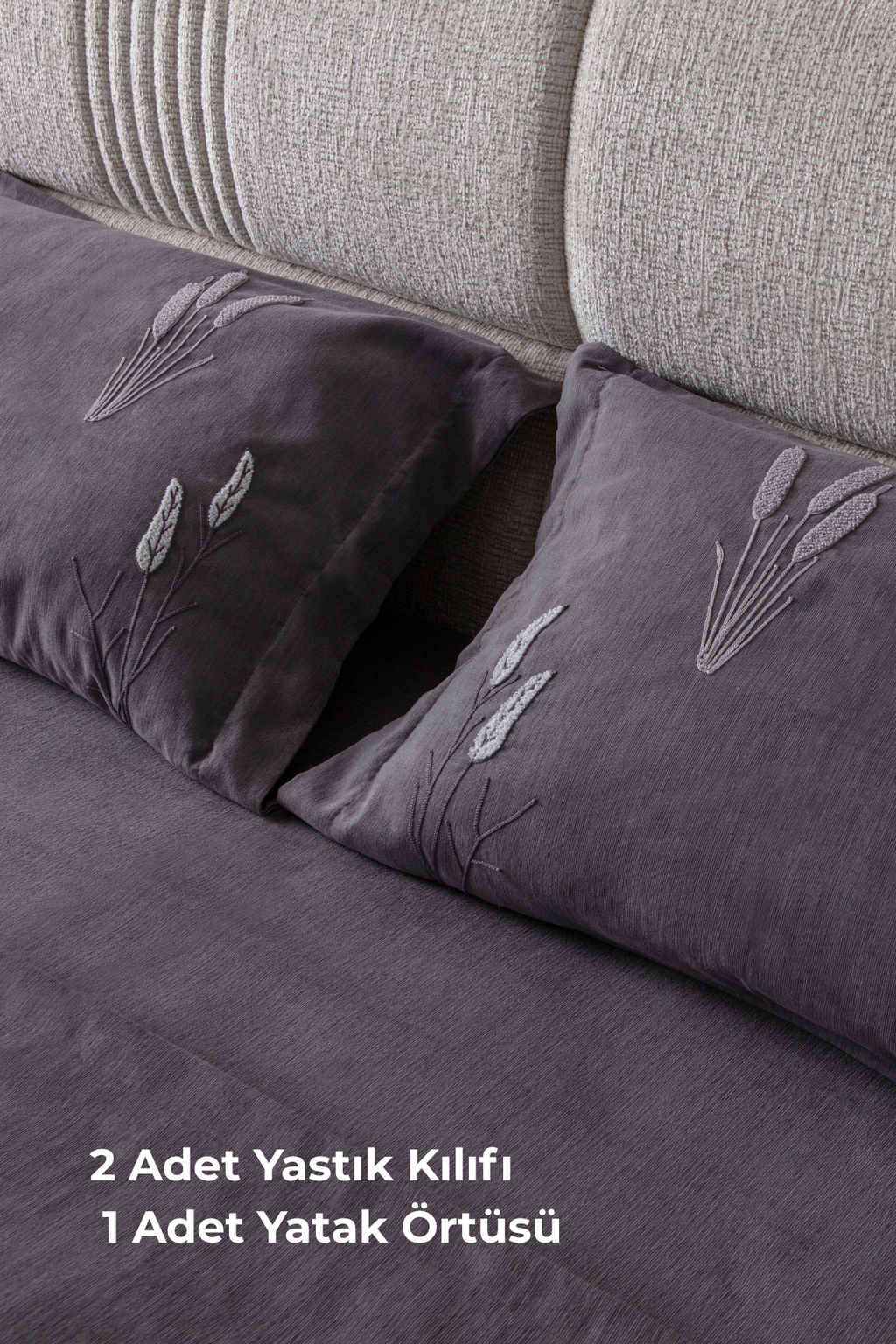 Solena Çiçek Desenli Yatak Örtüsü Takımı – Çift Kişilik, Yumuşak Dokulu, Şık Nakışlı Model