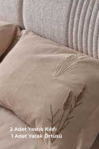 Solena Çiçek Desenli Yatak Örtüsü Takımı – Çift Kişilik, Yumuşak Dokulu, Şık Nakışlı Model