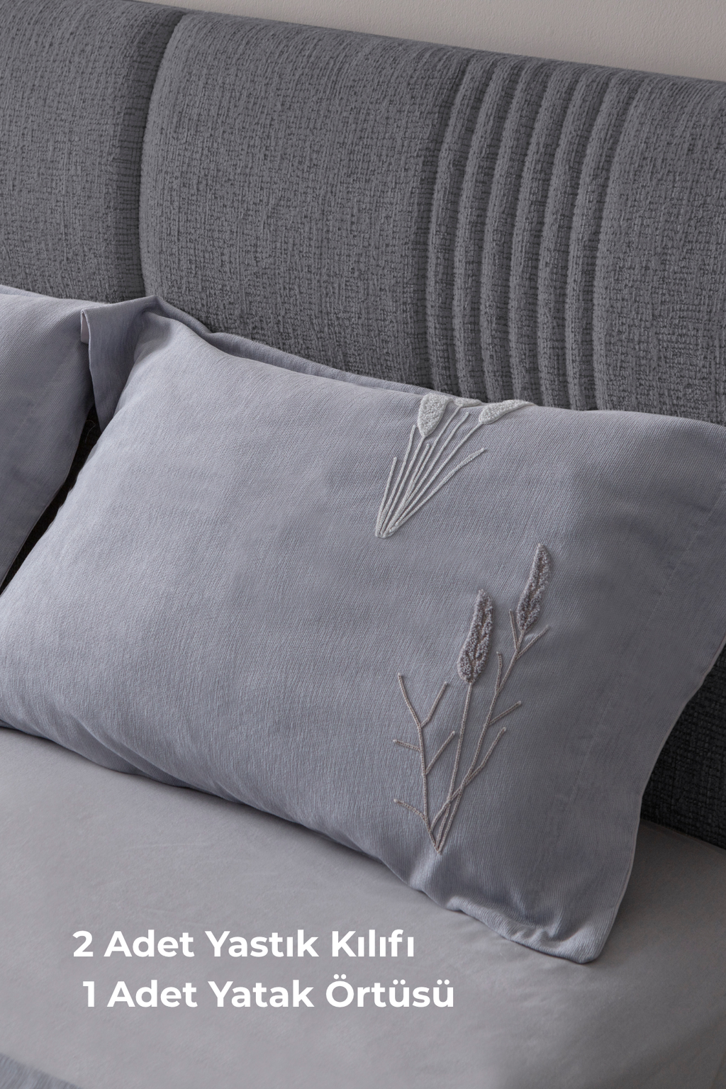 Solena Çiçek Desenli Yatak Örtüsü Takımı – Çift Kişilik, Yumuşak Dokulu, Şık Nakışlı Model