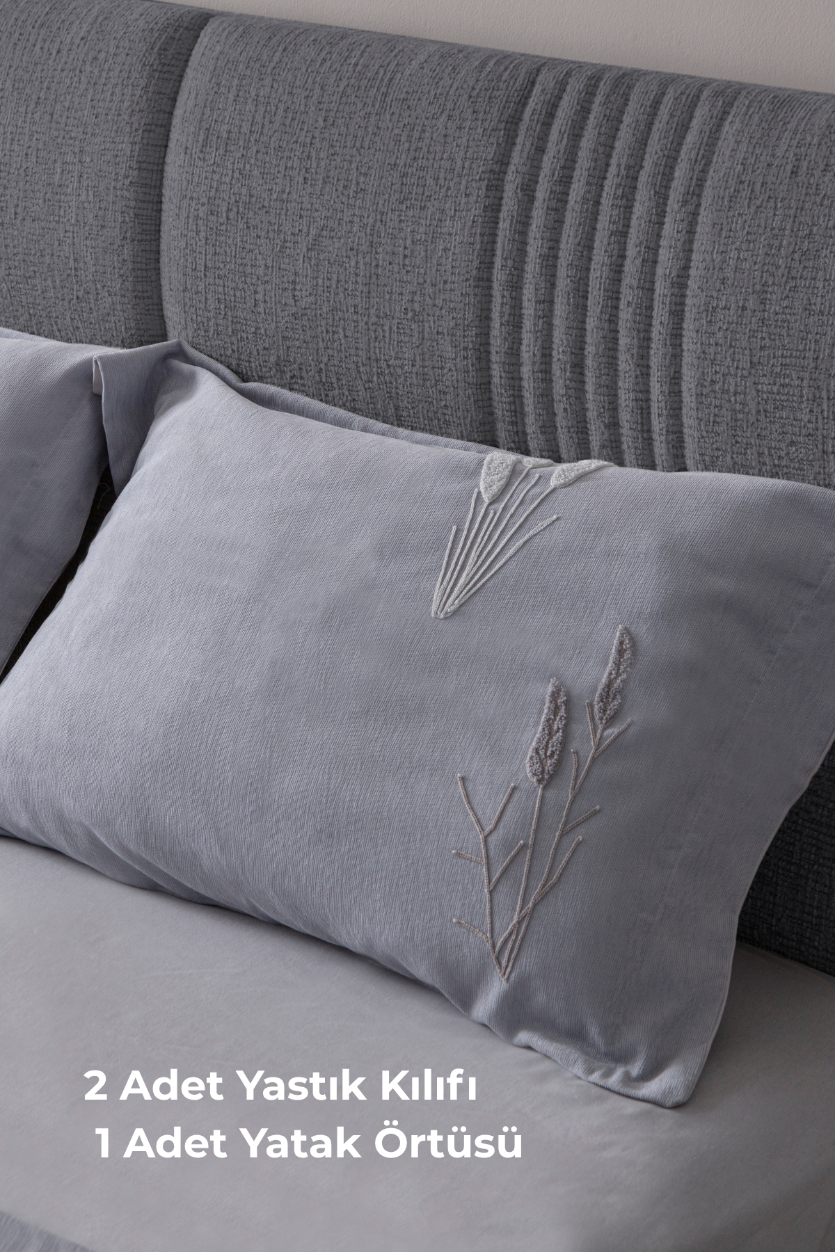 Solena Çiçek Desenli Yatak Örtüsü Takımı – Çift Kişilik, Yumuşak Dokulu, Şık Nakışlı Model