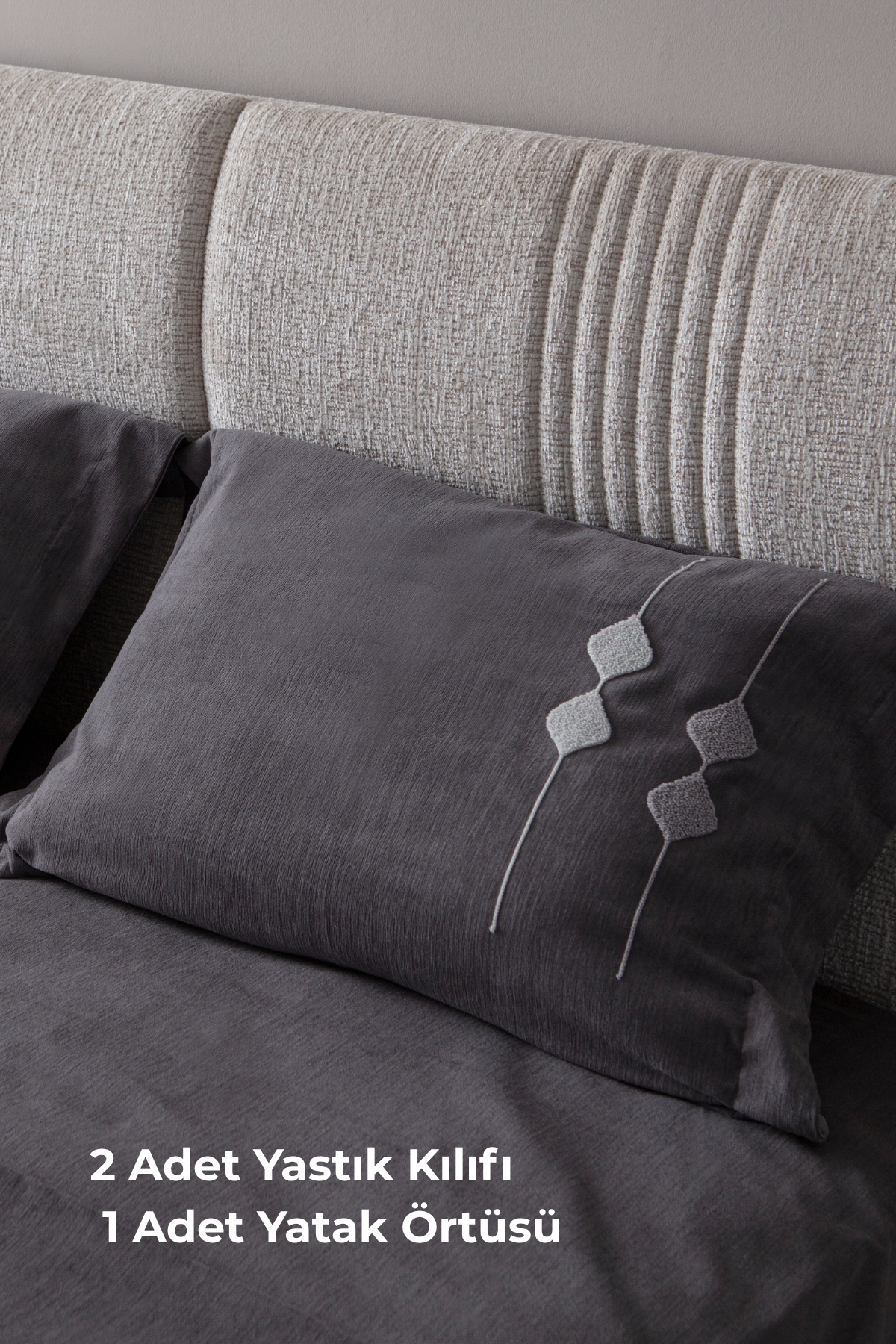 Vera Nakış Detaylı Yatak Örtüsü Takımı – Çift Kişilik, Yumuşak Dokulu, Şık Nakışlı Model