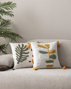 Comfort Punch Desenli Kırlent Kılıfı İkili Set - Kare Dekoratif Bohem Nakışlı Yastık Kılıfları